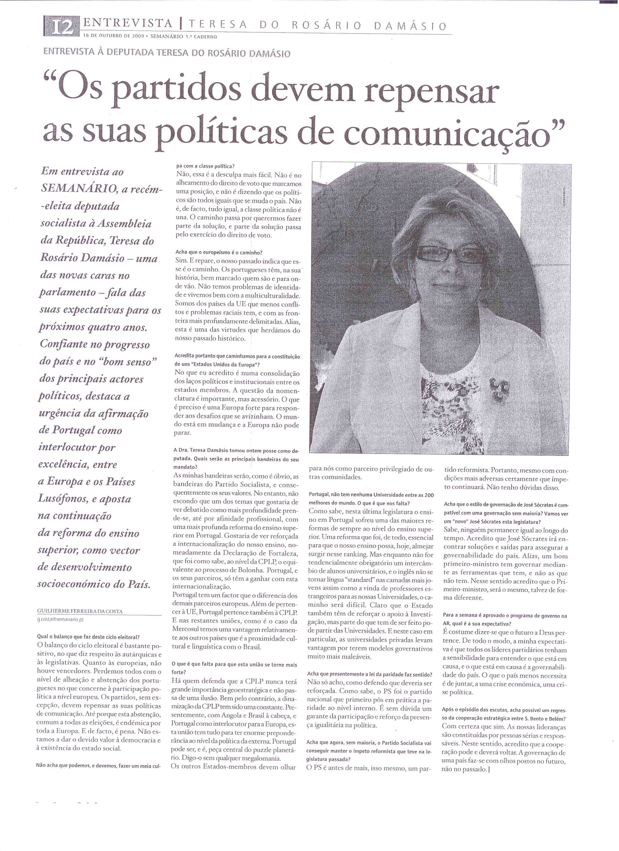 Entrevista 16 Outubro 2009