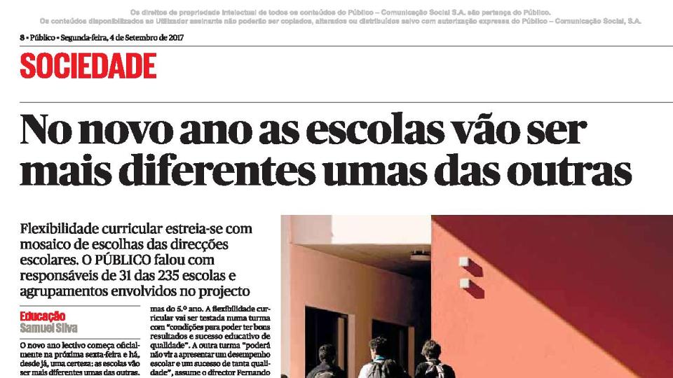 Grupo Ensinus e a flexibilidade curricular em destaque no jornal Público